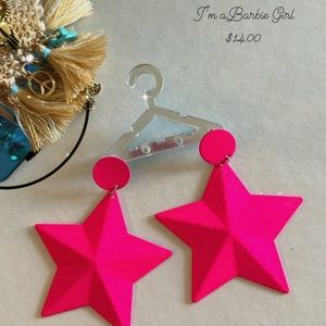 New Barbie pink earrings